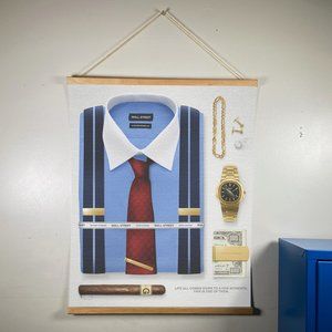 Wall Street Canvas Wooden Gold Hanger 24”x17.5”